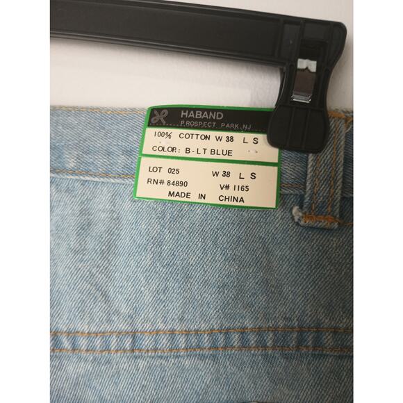 Vintage Haband Mens 38 Blue Light Wash Denim Pants NWT Gift 70s 80s - Picture 7 of 7